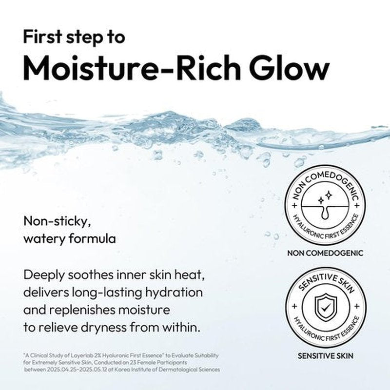 LAYERLAB Hyaluronic First Essence with PDRN & Peptides | Korean Skin Booster to Hydrate, Amplify Skincare Routine | 2% Triple Hyaluronic Acid Prep Essence for Face | 3.38 fl. oz.