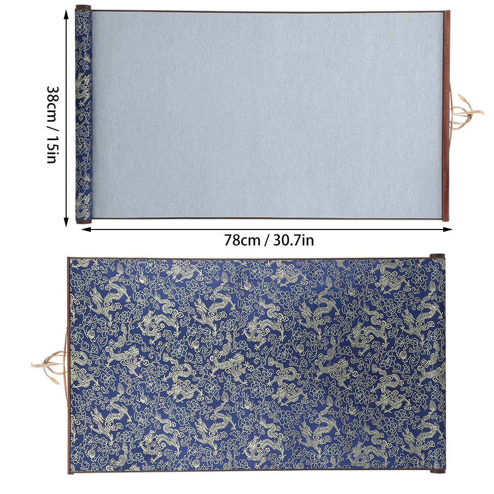 Dioche Water Writing Cloth, Water Drawing Writing Cloth, Chinese Calligraphy Mat Practicing Tool - Reusable Brocade Nonwoven Chinese Water Paper Student Stationery, 15 x 30.7in, No Ink Needed