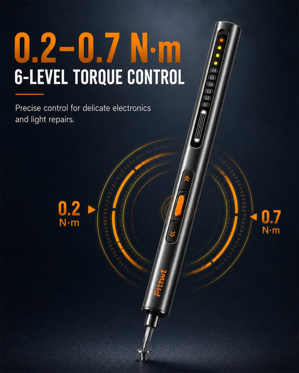 Mini Electric Screwdriver Set with 6 Torque Levels,0.2 to 0.7 N.m Rechargeable Cordless Screwdriver Kit with 67 S2 Magnetic Bits, Precision Screw Driver with LED Light for Electronics Repair,PC,RC