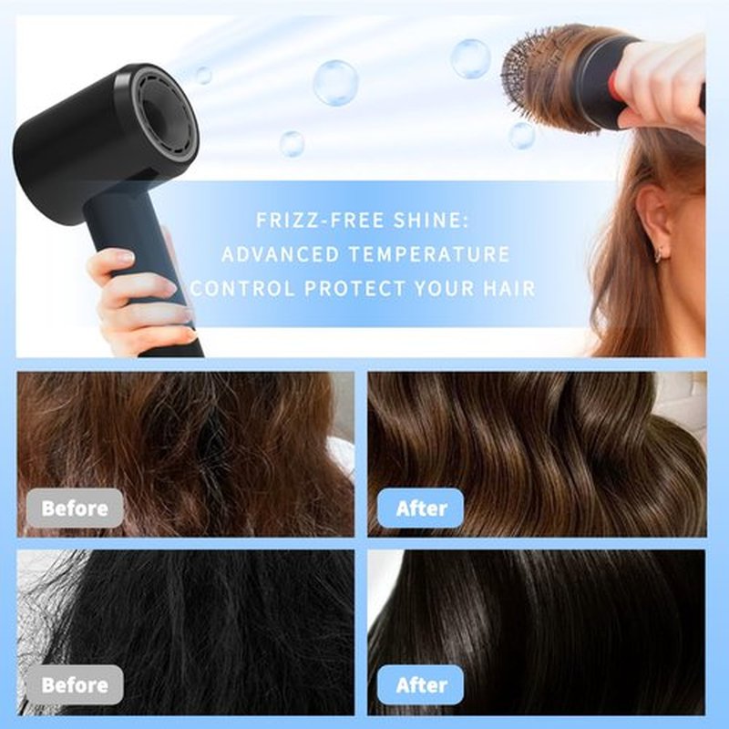 Hair Dryer for Women - 110,000 RPM Motor for Ultra-Fast Drying, 3 Temperature & 2 Speed Settings, Lightweight Design with Magnetic Nozzle, Ideal for Home and Travel
