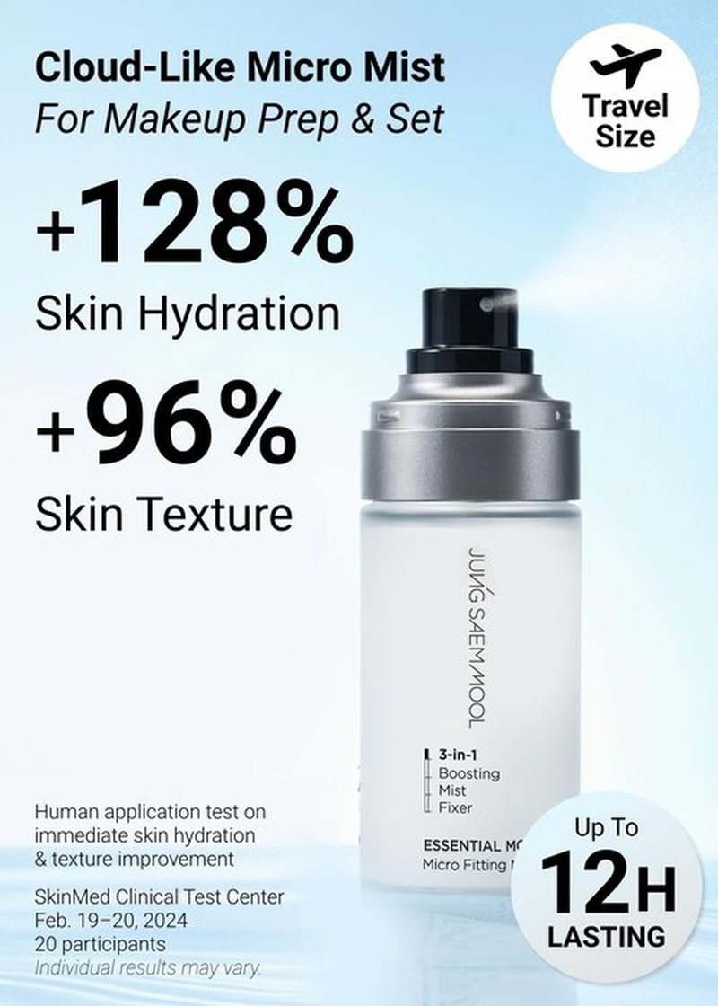 JUNG SAEM MOOL Essential Mool Micro Fitting Mist | Micro-Fine Setting Spray for Makeup & Hydrating Primer for Face with Thermal Spring Water, Long-Lasting Fix & Dewy Finish, Korean Makeup (1.86 Fl Oz)