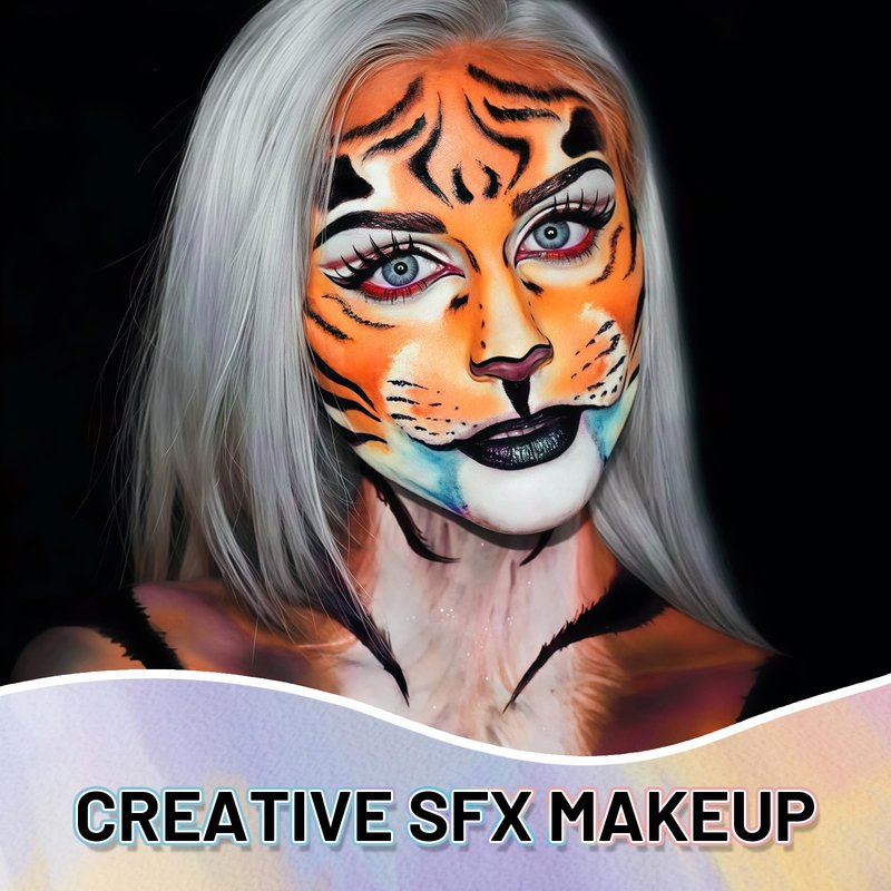YBUETE Orange Water Based Face Body Paint, 2.37 OZ Large Tube Full Coverage Face Paint for Tiger Pumpkin Cosplay, Washable Orange Body Painting Cream for Adult Carnival Halloween SFX Makeup