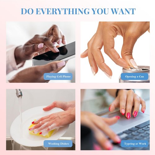 GLAMMAGIC Cat Eye Press On Nails Short Square, Natural Fake Nails Fine Diamond Shine, Glossy Ombre, Cat Eye Press on Nails for Women with Salon Quality, Press on Nails Kit