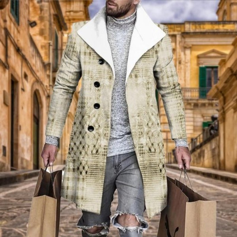 BIVENANT Men's Wool Blend Peacoat - Stylish Thermal Trench Coat with Notched Collar | Casual & Formal Wear