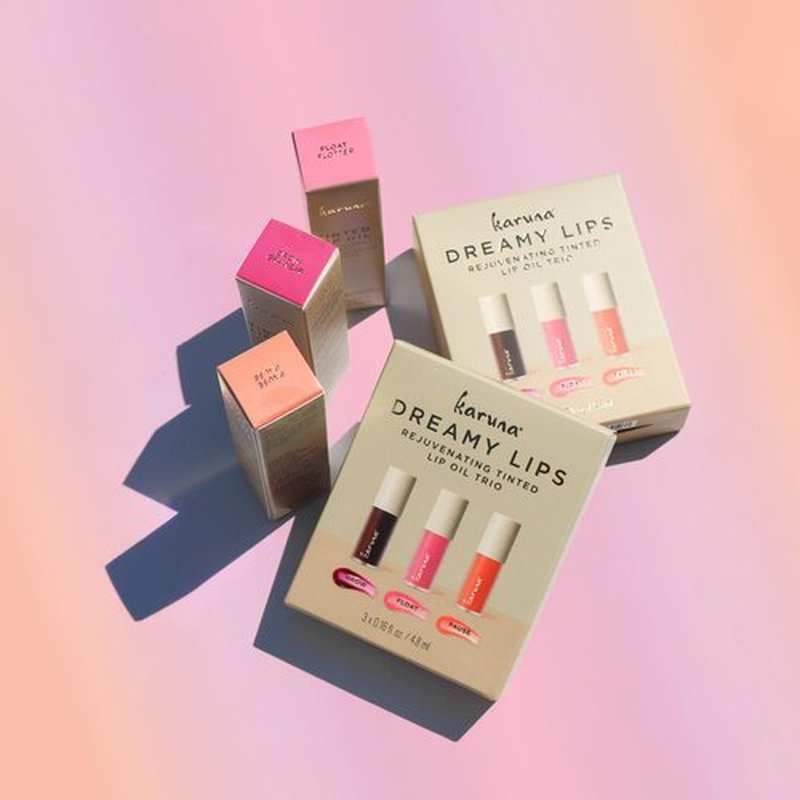 Karuna Dreamy Lips Trio - Rejuvenating Tinted Lip Oil, 3 Pack, 0.16 fl. Oz/4.8 ml