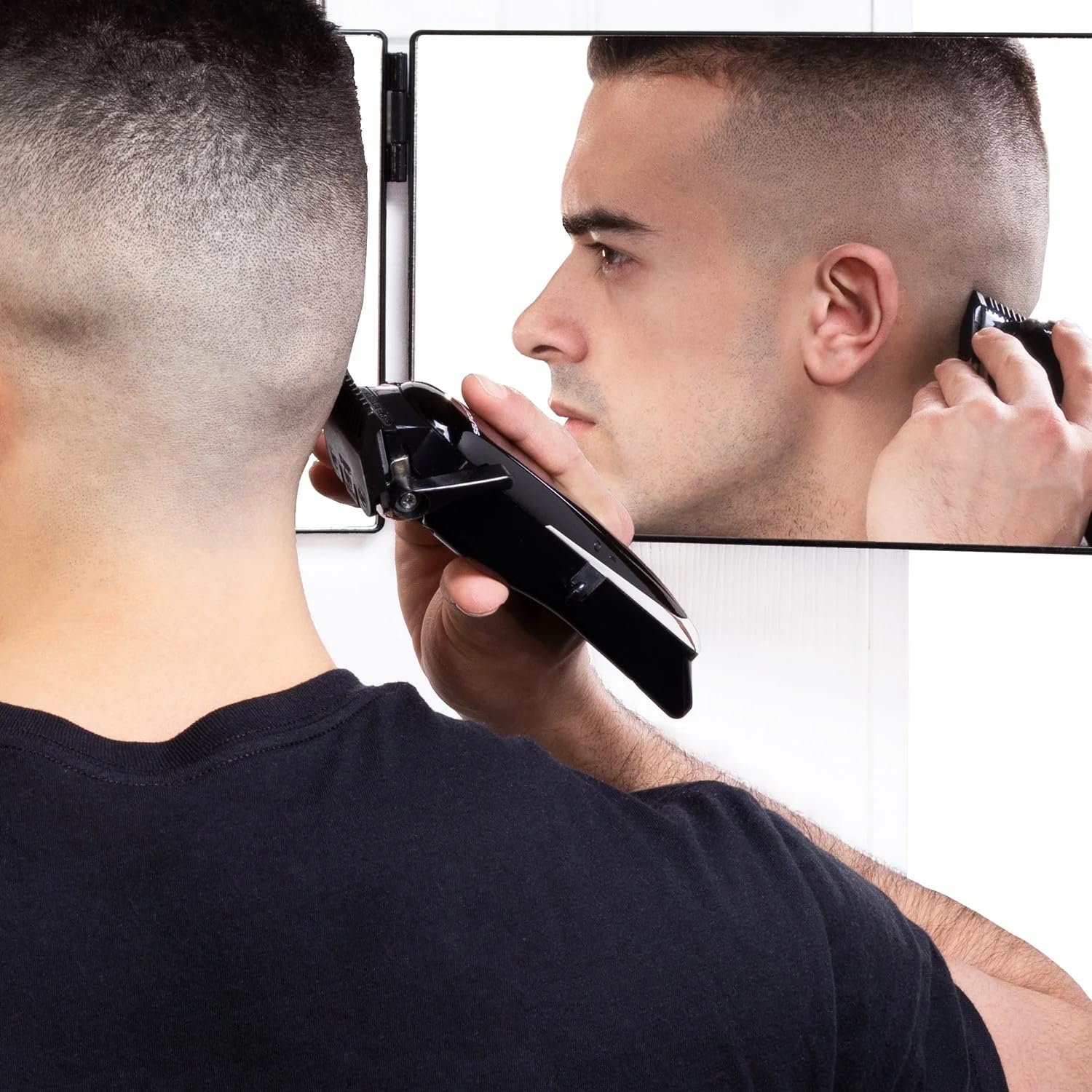 Self-Cut System Cordless Hair Clippers Black Lambo - Cordless Clippers with Precision Blades, Rotary Motor, 90 Min Runtime, Taper Lever, Lightweight Ergonomic Design for Home & Barber Use - Black