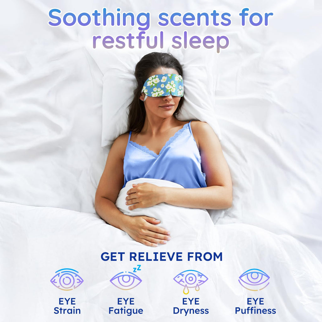 16 Pack Steam Eye Mask Variety Set Lavender Chamomile Jasmine and Unscented, Heated Eye Masks for Dry Eyes Puffiness and Relaxation, Self Heating Warm Compress for Sleep and Travel