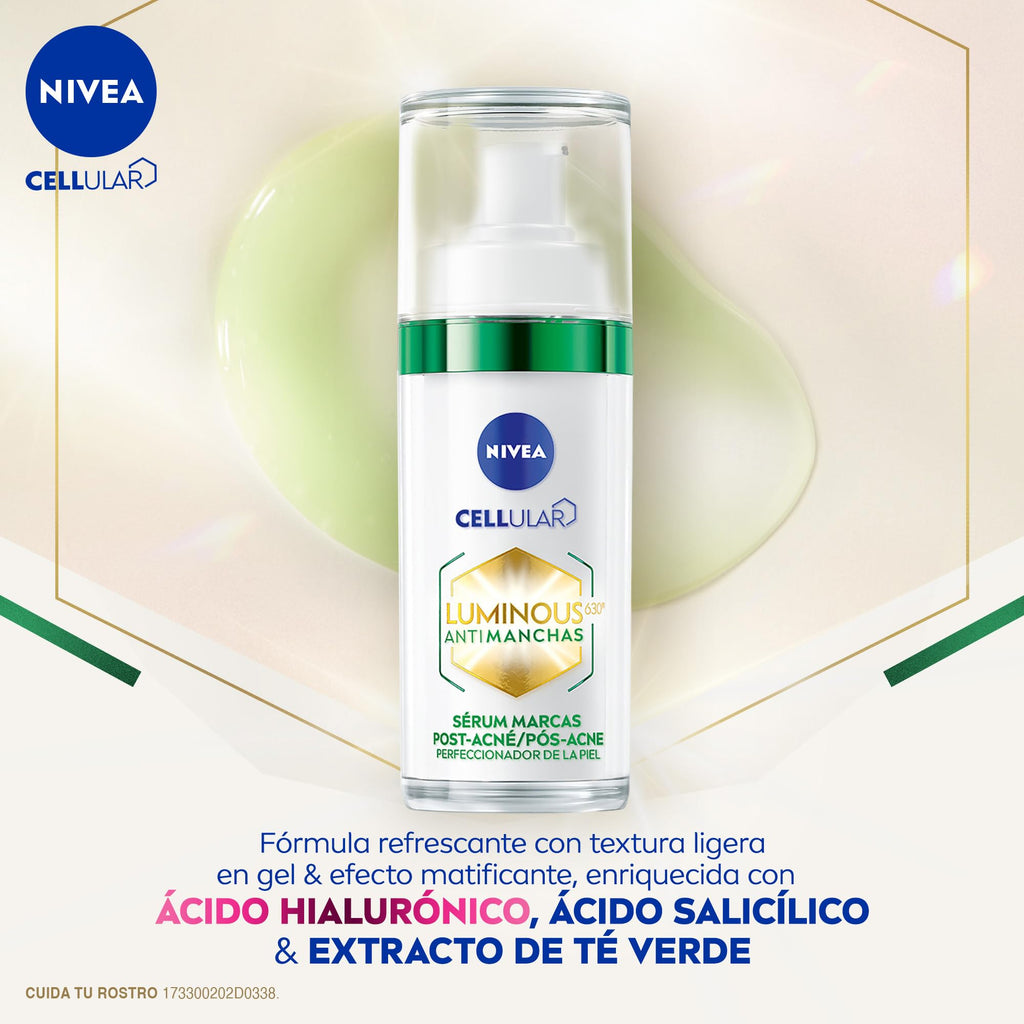 NIVEA Facial Serum Cellular Luminous 630 Lightweight Gel‑Like Daily Face Treatment for a Refined Skin Appearance and Balanced Skin Surface, 30 ml (Approx. 1.01 fl oz) – Advanced Daily Skin Care
