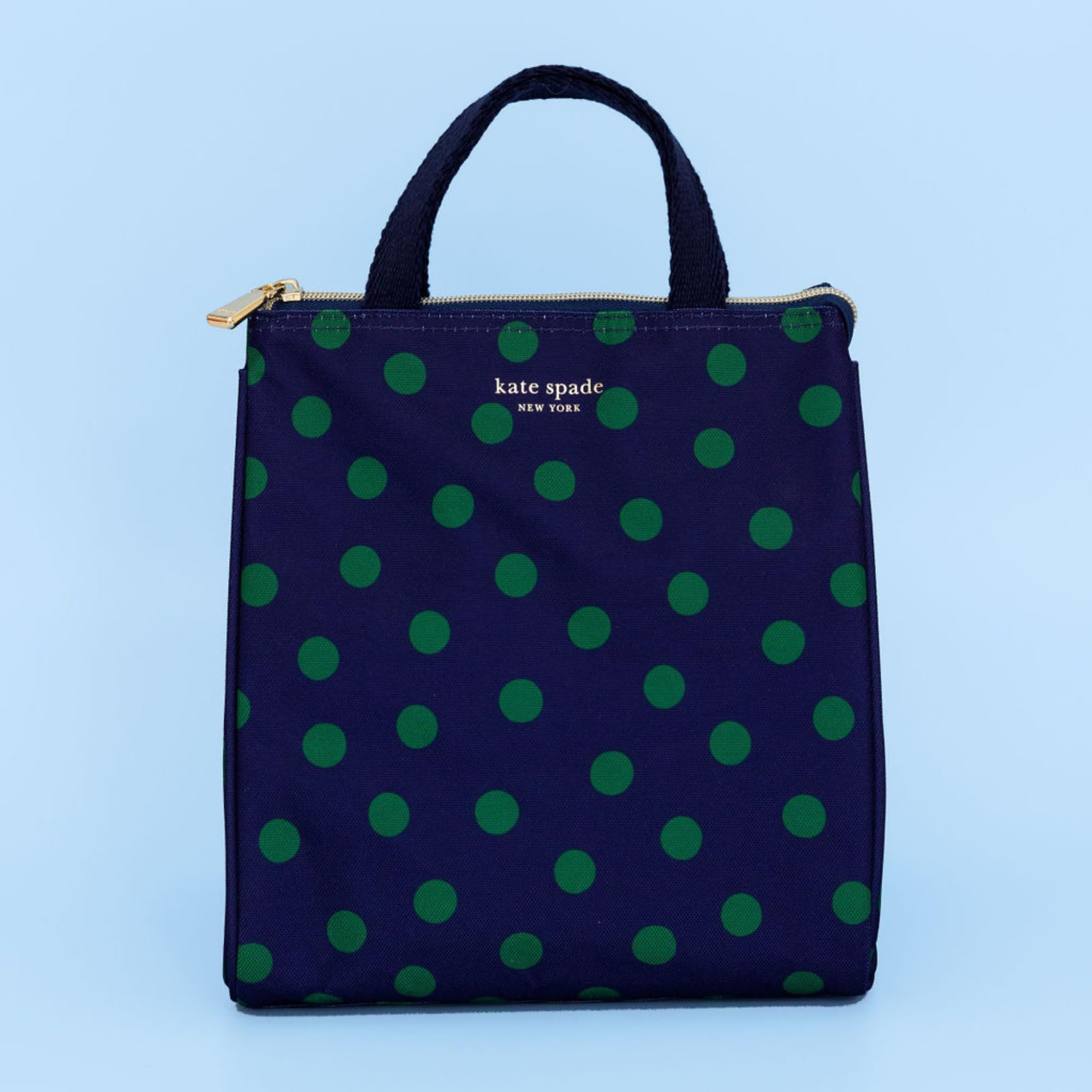 kate spade new york Portable Soft Cooler Lunch Bag, Thermal Tote with Insulated Interior Lining and Storage Pocket, Lunch Tote for Women, Sonnet Dot
