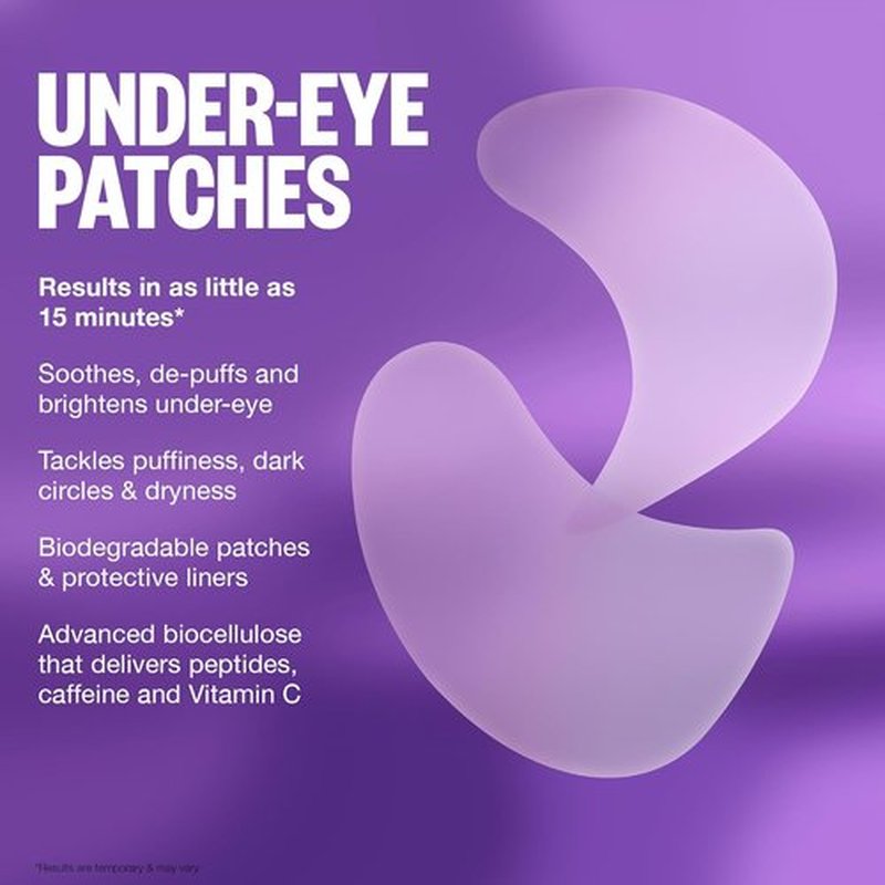 Peace Out Under Eye Patches - Biocellulose Mask with Caffeine & Niacinamide for Puffiness Relief | 6 Pairs
