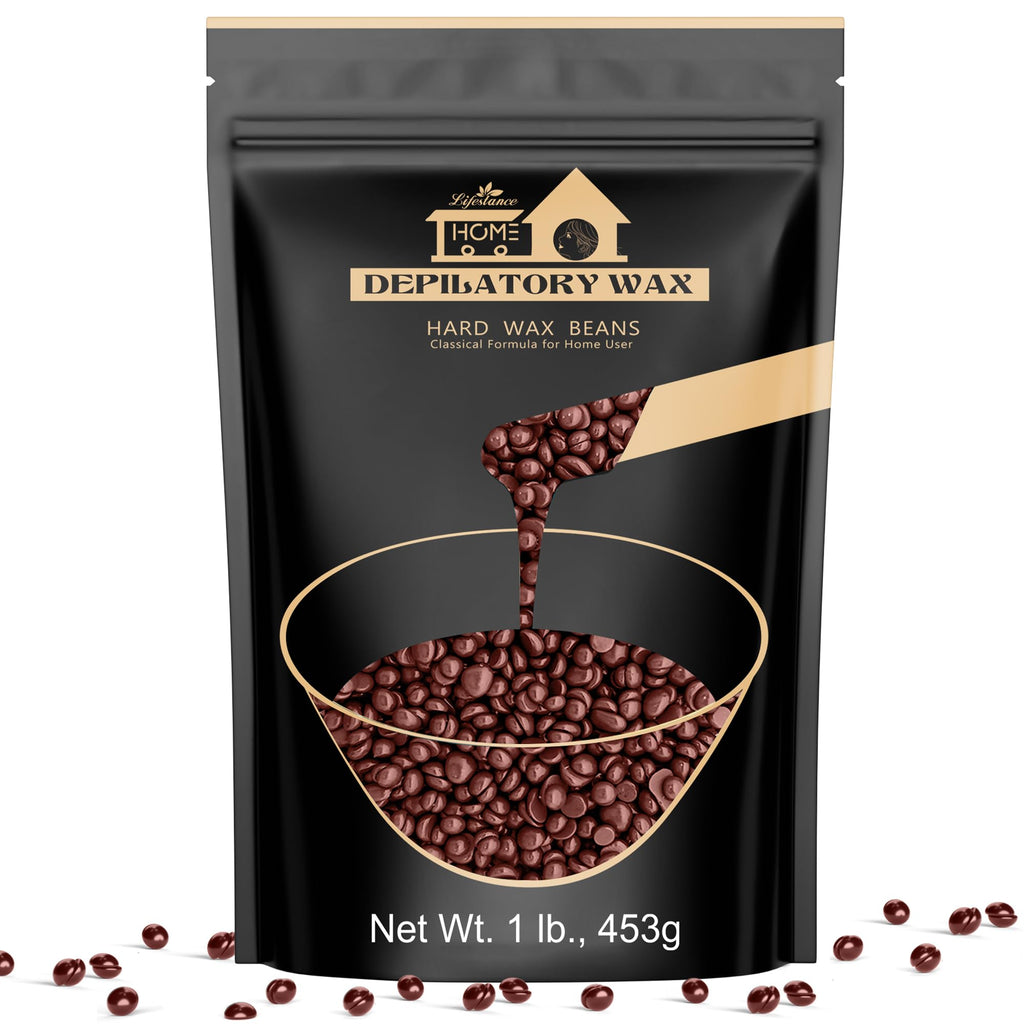Lifestance Coffee Waxing Beads, 1LB Coarse Hair Removal Wax Beans for Face, Eyebrow, Brazilian Bikini, Sensitive Skin at Home for Women and Men