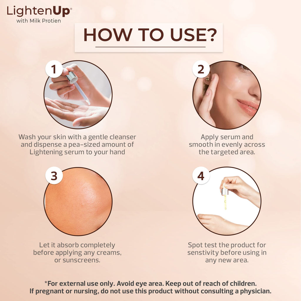 Lighten-Up Lactic Acid Serum - 1 fl oz / 30 ml - Skin Brightening, AHA Serum, Helps to Even Out Skin Tone