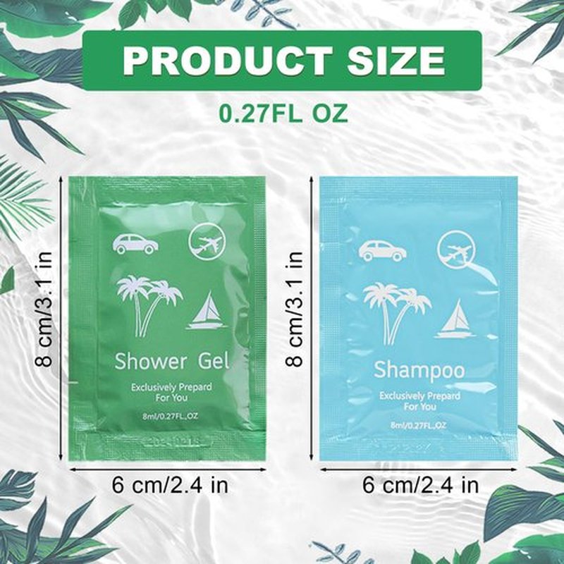 Bulk Hygiene Kits for Homeless ,Travel Size Body Wash and Shampoo Bulk 0.28fl Oz,Travel Size Shower Gel Set，Shampoo Bulk Travel Size ,Hotel Supplies for Guests (0.28fl Oz(Pack of 50), 50, Count)