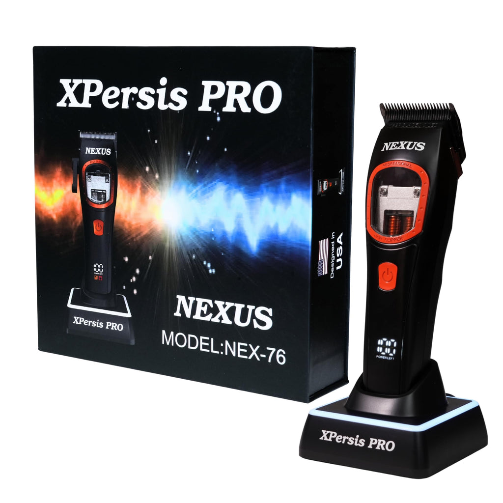 XPERSIS PRO Nexus Professional Barber Hair Clippers for Men Vector Motor Dual Coil 9000 RPM Low Vibration