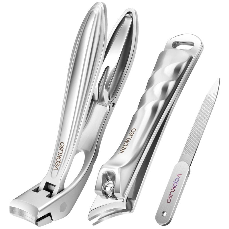 Vepkuso Nail Clippers&Toenail Clippers for Thick Nails for Seniors | Toe Nail Clippers Set for Ingrown Nails for Men | Manicure Kit &Nail Cutter for Women, Gift Idea