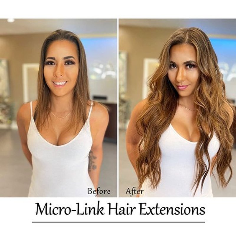 Hair Extensions Tools Kit 500 Pcs Micro Ring Beads 1 Hair Extension Plier 1 Hook Needle 1 Pulling Loop Professional Hair Styling Tools Accessory(Brown)