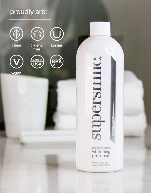 Supersmile Whitening Pre-Rinse - Clinically Formulated Mouthwash for Teeth Whitening & Fresh Breath - Alcohol-Free (16 Fl Oz)