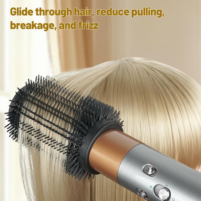 ZEPHBLOW Upgraded Large Round Volumizing Brush for Dyson Airwrap Attachments, 3-Inch Large Barrel Round Brush Attachment Compatible with Airwrap HS01/05/08, Flexible Bristles for Volume Smooth Curling
