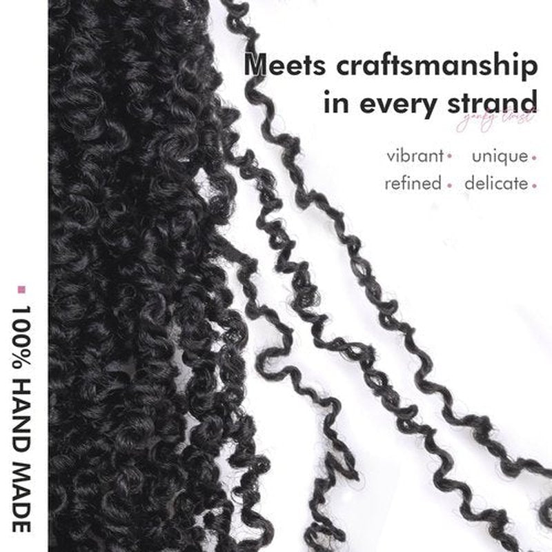 Toyotress Yanky Twist Crochet Hair - 12 Inch 2 Packs (30 Strands/Pcs) Fluffy Spring Mini Twist Short Bob Passion Twist, Natural Black Pre-Looped Crochet Braids Braiding Hair (12 Inch, 1B-2P)