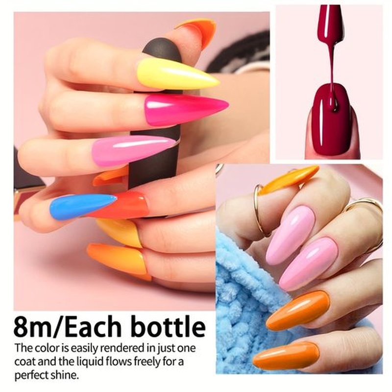 finger secret 32 Color Gel Nail Polish Set, Full Colors Necessary Professional Nail Art DIY Tools, 8ml each Lasting and Durable Soak Off Gel/UV Gel Nail Polish Ideal for Nail Salon or Home DIY