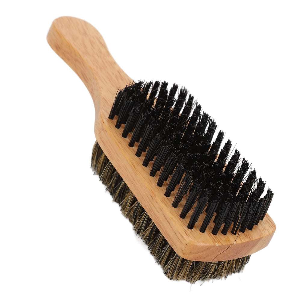 Double-Sided Beard Brush for Men – Ergonomic Rubber Wood Handle with Nylon Bristles, Ideal for Detangling & Maintaining Coarse, Thick Beard Hair