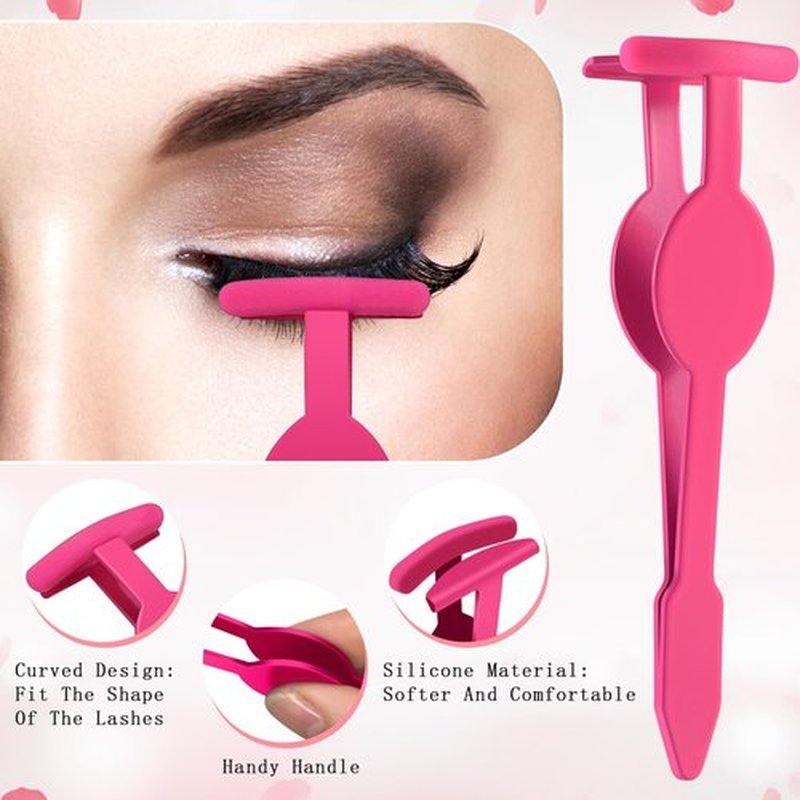 Eyelash Applicator Tool – 5-in-1 Lash Applicator Tool Set with Eyelash Extension Tweezers, Scissors, Brush – Professional Eye Lash Applicator Tools for DIY Eyelash Extensions, Cluster Lashes