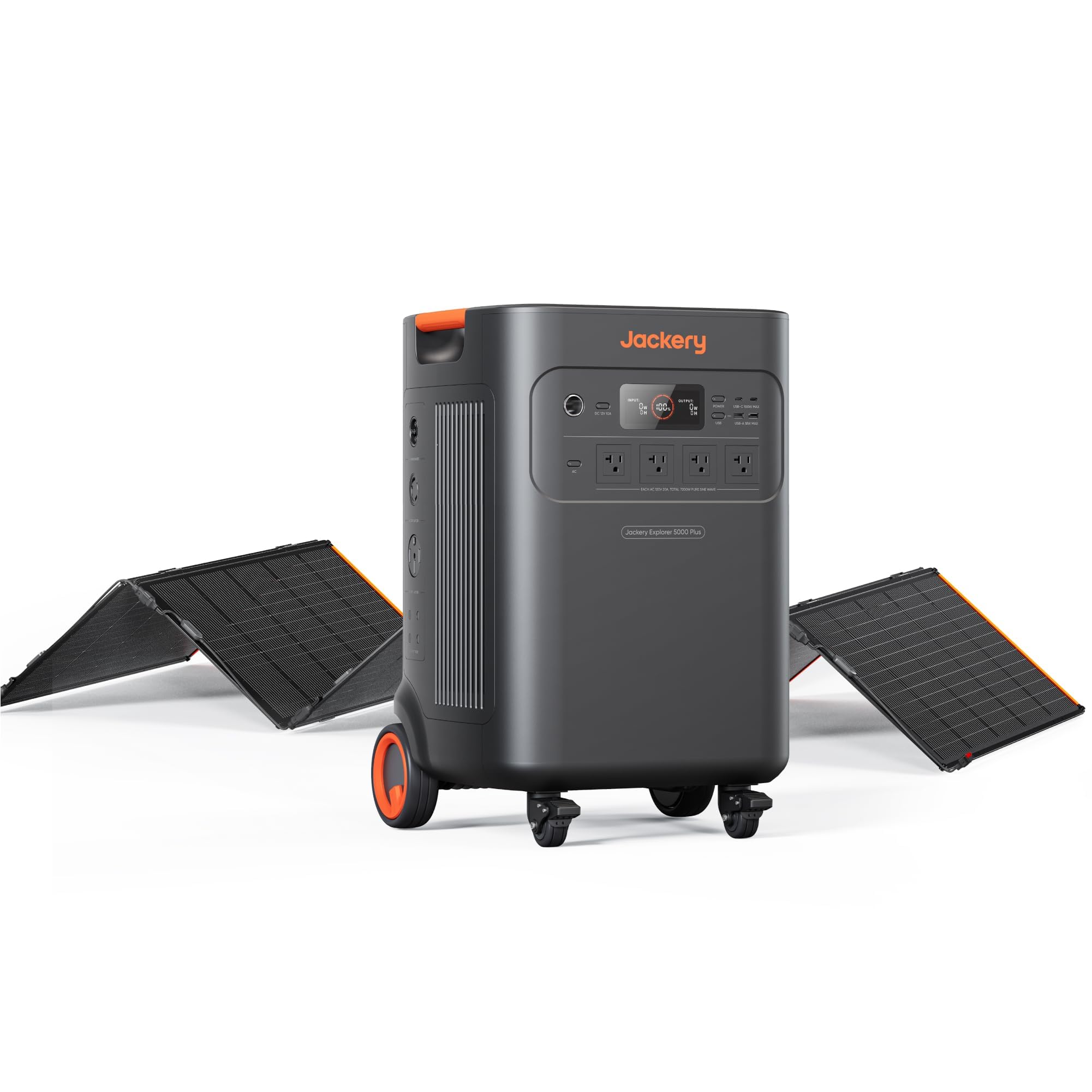 Jackery Solar Generator 5000 Plus with 500W(85Wx6) Solar Panels, 5040Wh LiFePO4 Battery Power Station, 120V/240V 7200W AC Output, Portable Generator for Home Battery Backup, Power Outages