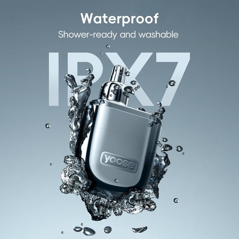 Yoose Nose Hair Trimmer - Rechargeable & Waterproof | Painless, Portable Design for Men & Women, Silver