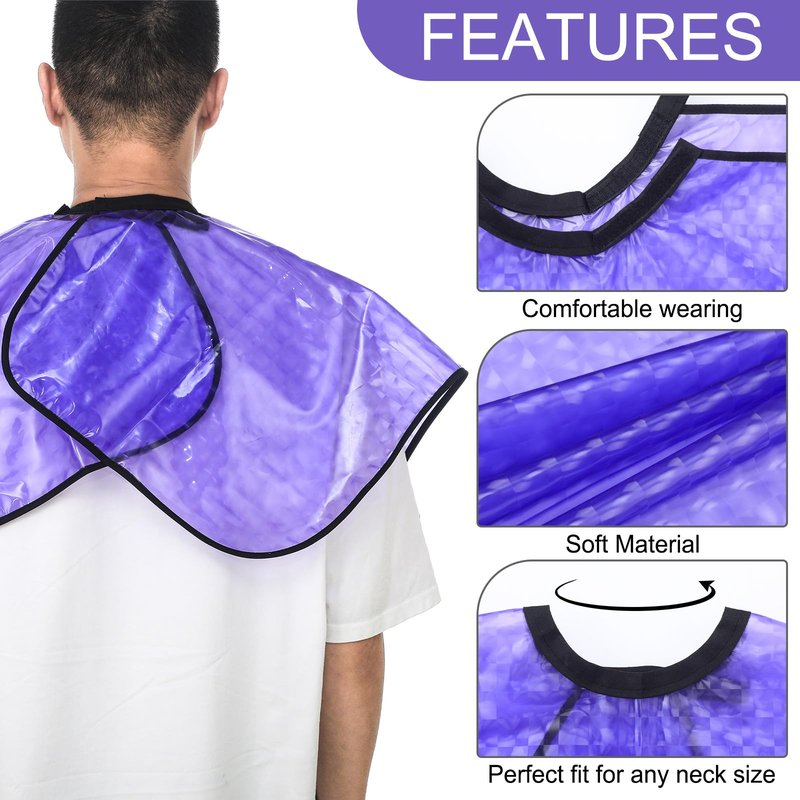 Zhanmai 4 Pcs Hair Color Shampoo Cape for Salons Waterproof Reusable Hair Dye Capes Makeup Haircutting Bleaching Salon Apron for Barber(Purple)