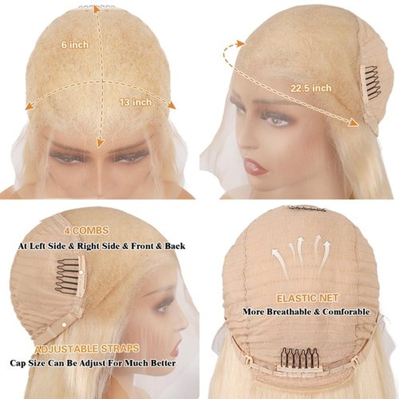 Goalroya 613 Lace Front Wig Human Hair 200 Density 13x6 Blonde Wig Human Hair Straight Pre plucked for Women 613 HD Lace Frontal Wig 26 Inch