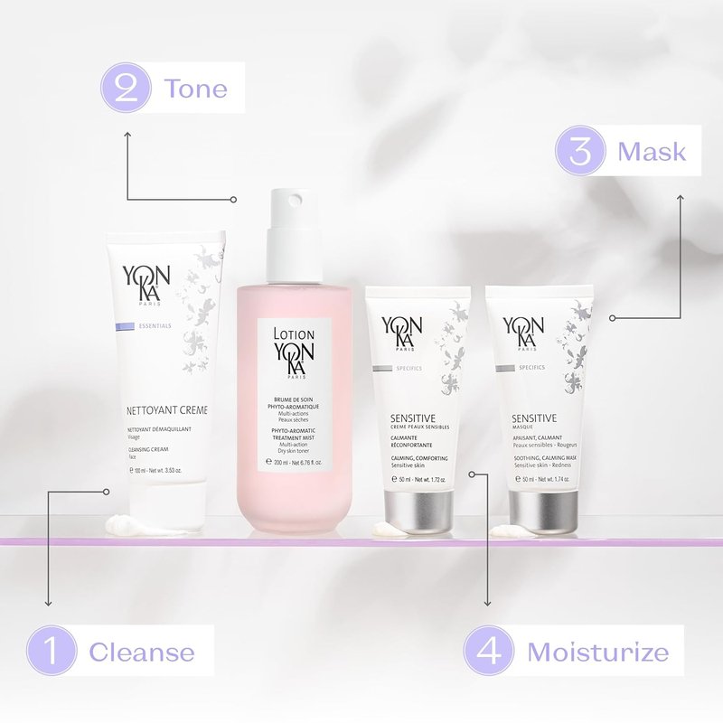 Yonka Nettoyant Creme - Cleansing Makeup Remover Cream with Calming Peppermint | 3.53 oz for Sensitive Skin