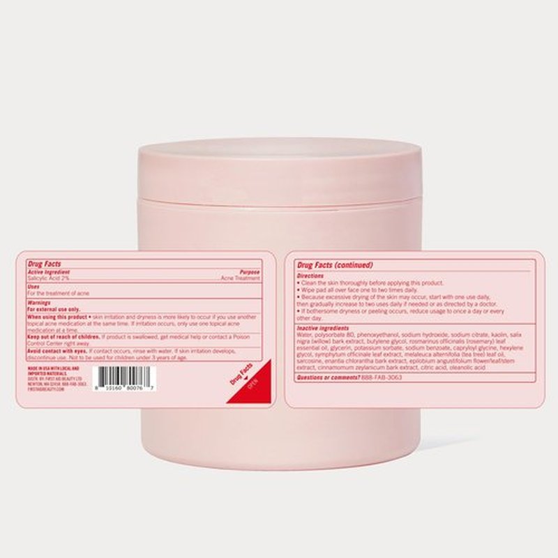 First Aid Beauty Acne Pads for Face - Maximum Strength Acne Treatment - 2% Salicylic Acid Pads Treat Without Drying, (60-ct)