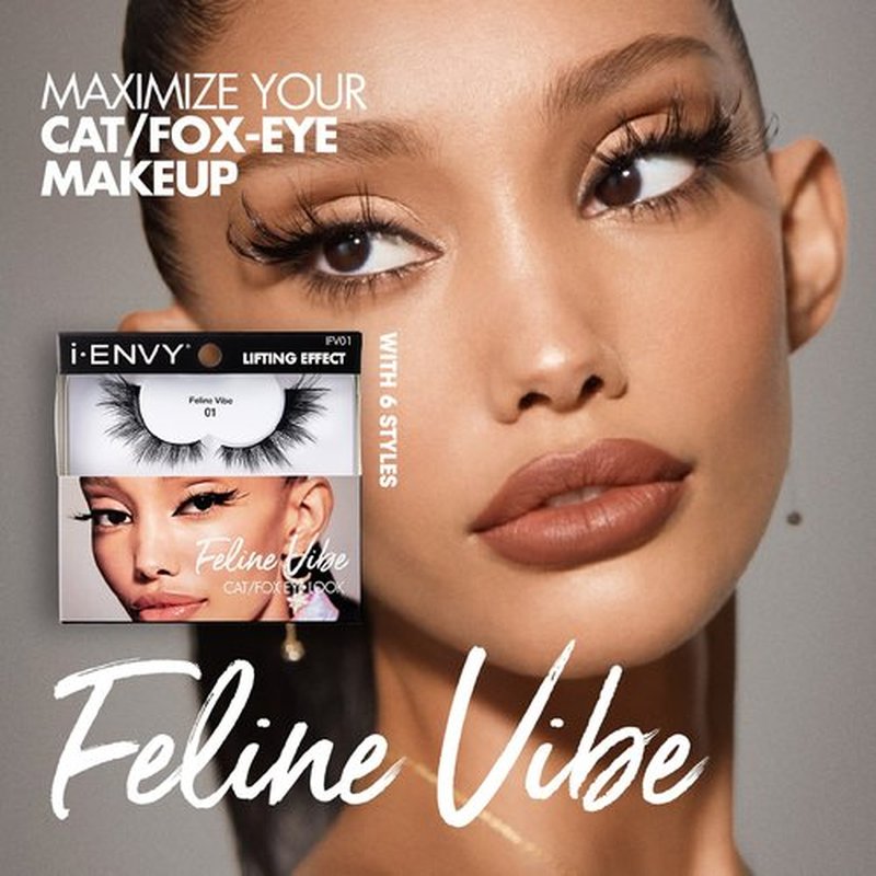 i-ENVY 2 Pairs False Eyelashes Feline Vibe Cat and Fox Eye Lifting Look, Dramatic Lashes (03)