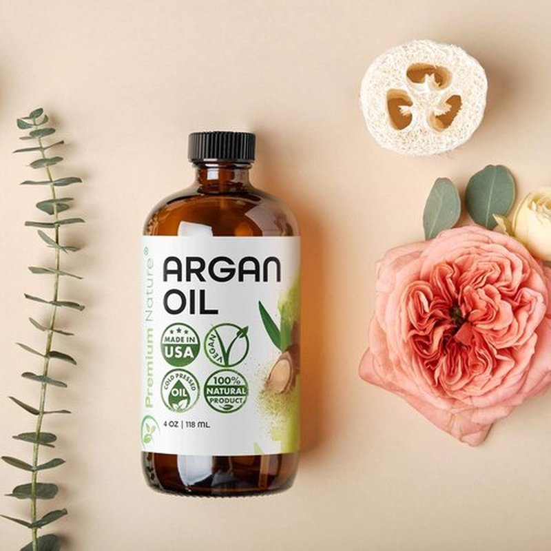 Premium Nature Argan Oil - 100% Pure Cold Pressed Hair Serum for Growth & Moisturizing | 4 oz
