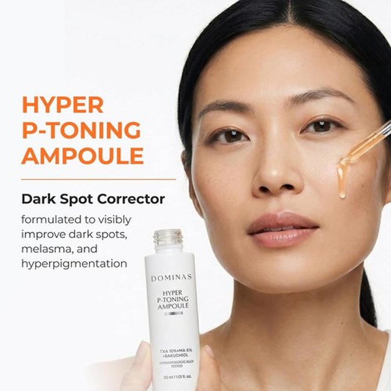 DOMINAS 10% TXA Hyper P-Toning Serum - Brightening & Discoloration Correcting with 5% AHA, 5% Niacinamide | 1.01 fl oz