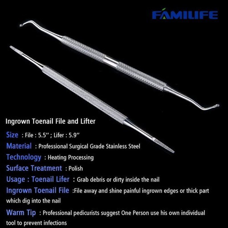 Manicure Set, Familife Manicure Kit Manicure Set Professional Nail Clippers for Women Nail Grooming Kit Stainless Steel and 100% Stainless Steel Ingrown Toenail File and Lifter Double Sided Tool