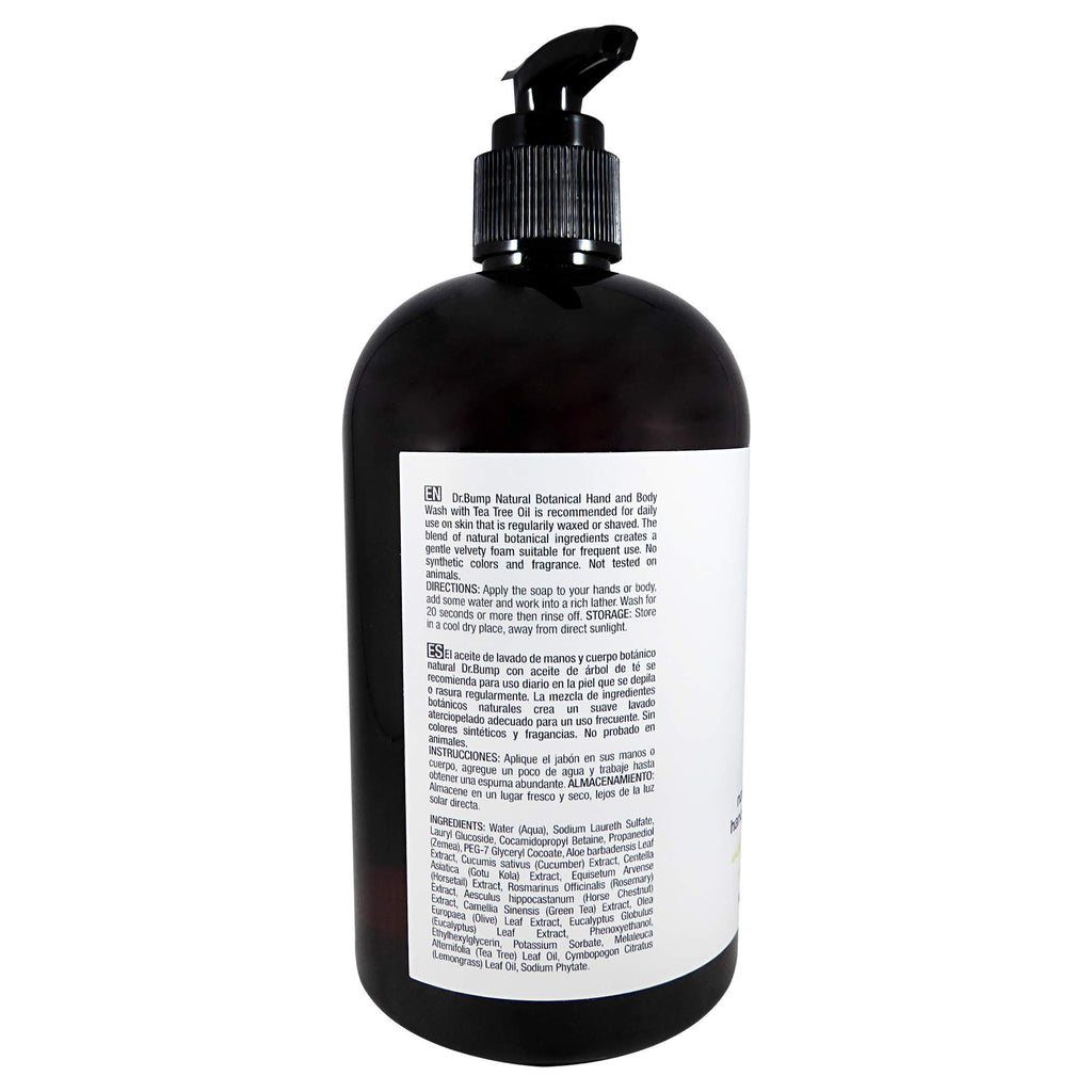 Waxness Dr. Bump Botanical Body Wash & Lotion Kit Tea Tree & Lemongrass 2 x 16 fl oz (480 ml) – Professional Skin Care – Made in USA