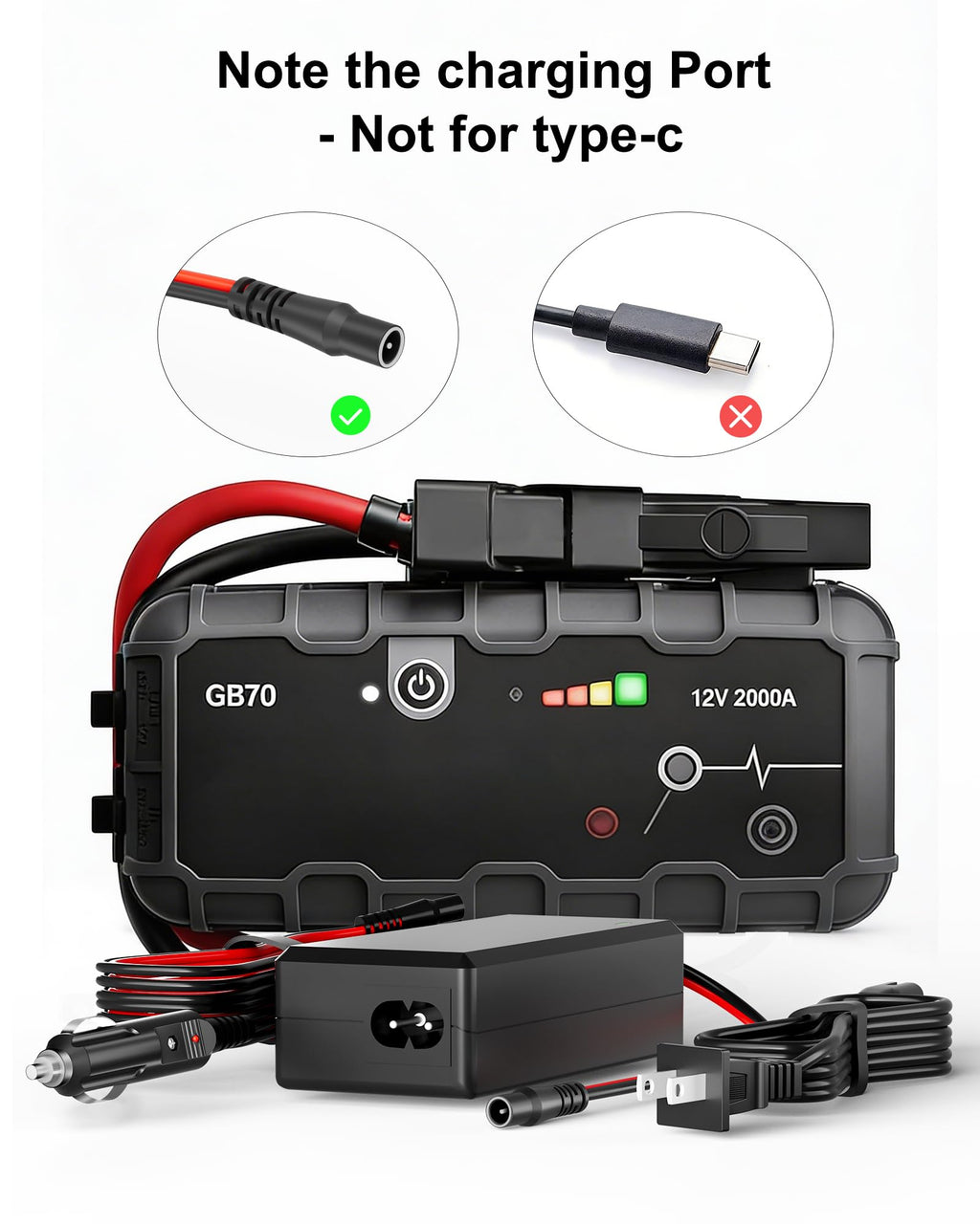 WUKUR 14V Charger Compatible with NOCO GB70 GB150 Genius Boost Jump Starter