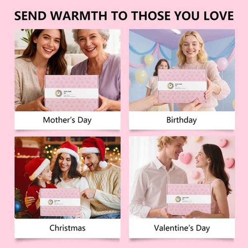 Rose 23 Pcs Facial Skin Care Set, Luxury Bath and Body Gifts for Women, Spa & Self-Care Gifts, Sheet Mask, Eye Mask, Gua Sha, Cream, Face Oil, Birthday, Christmas, Valentines, Mother Day, Girlfriend