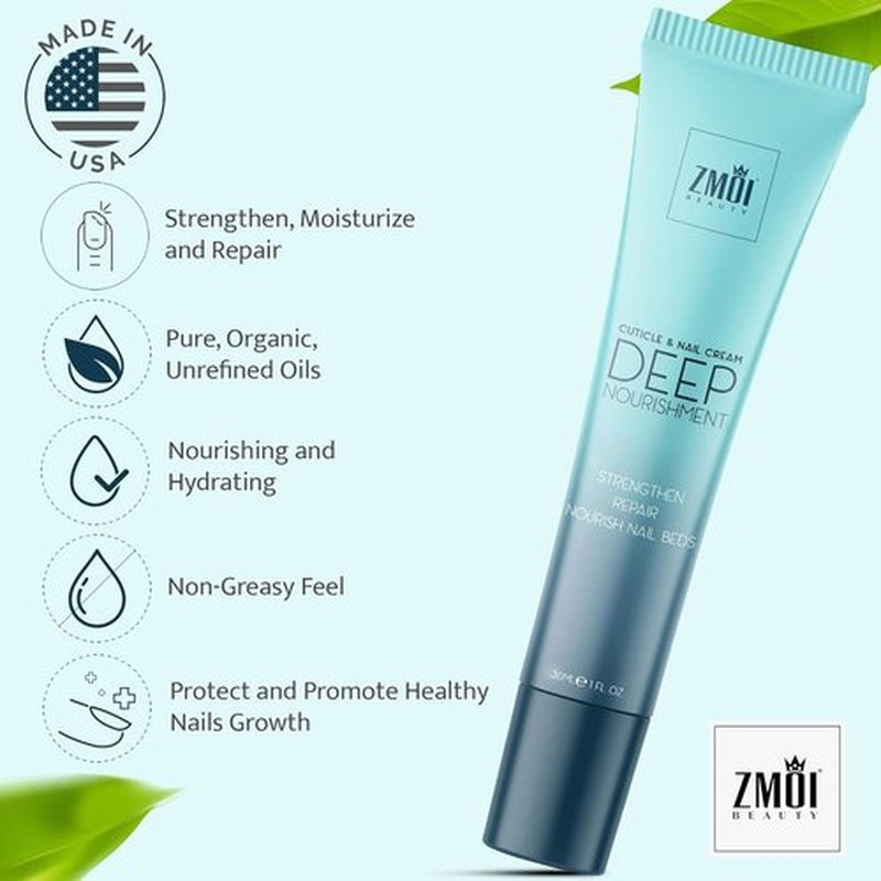 Regine Switzerland Cuticle & Nail Cream Treatment - Deep Nourishing Daily Repair with Organic Shea Butter & Jojoba Oil - Hydrating & Strengthening (1 Fl Oz)