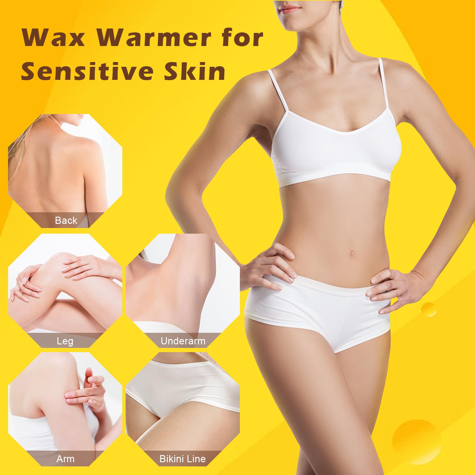 Digital Honey Wax Kit for Women's Hair Removal - Roll On Warmer with 2 Cartridges and 100 Wax Strips