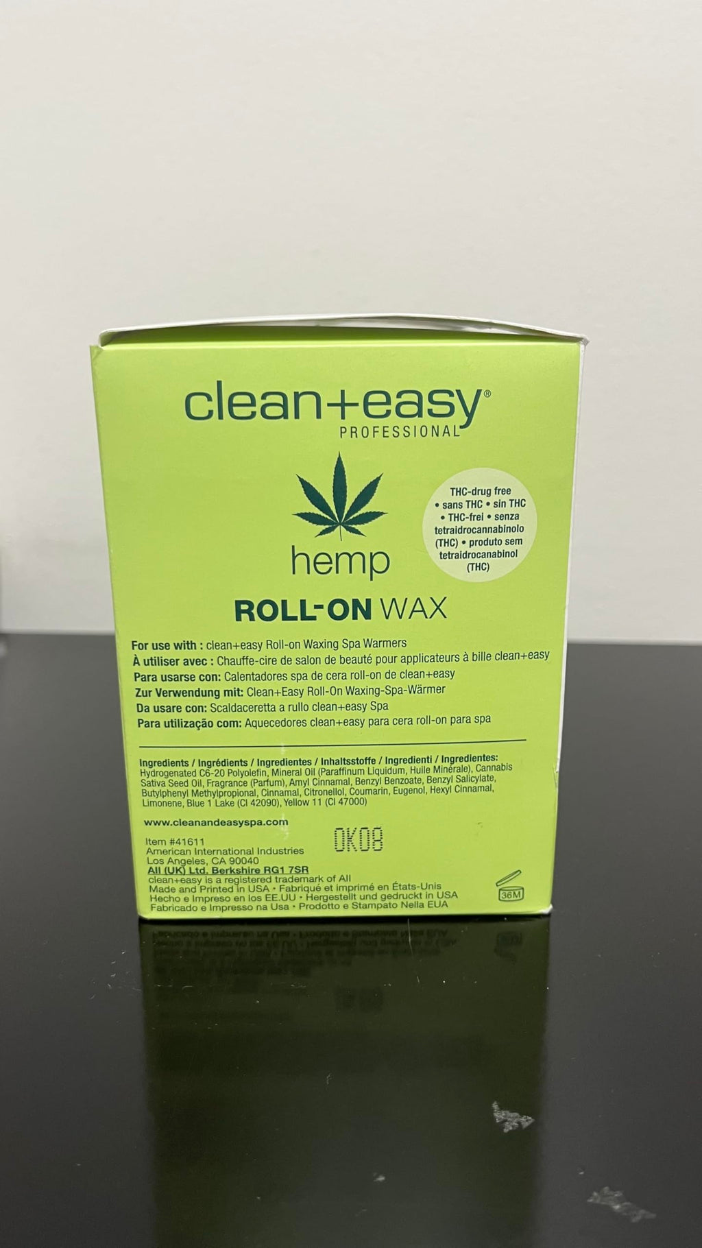 Clean + Easy Hemp Roll On Wax – Large Soft Wax Refill Cartridge for Hair Removal on for Legs, Arms & Body, 12 Pack