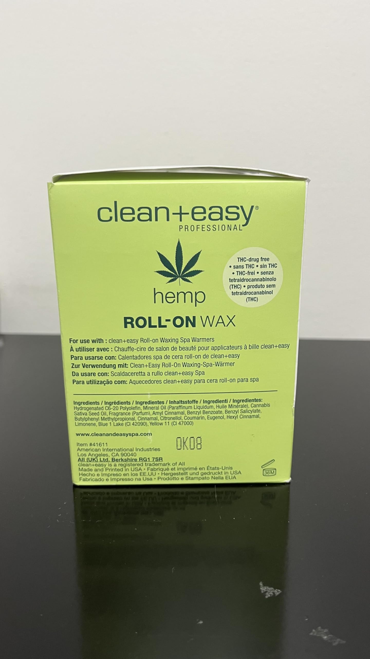 Clean + Easy Hemp Roll On Wax – Large Soft Wax Refill Cartridge for Hair Removal on for Legs, Arms & Body, 12 Pack