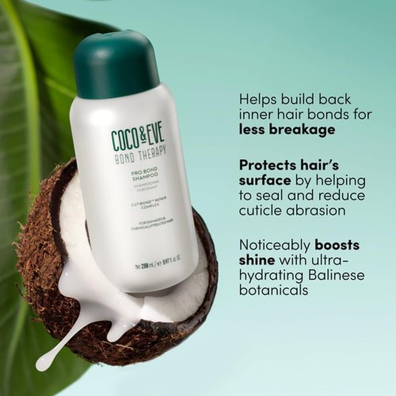 Coco & Eve Bond Therapy Pro Bond Shampoo. Strengthens and Repairs Hair Bonds with Less Breakage. Hydrating & Fortifying Shampoo for Damaged, Chemically Treated Hair. (9.47 fl oz)