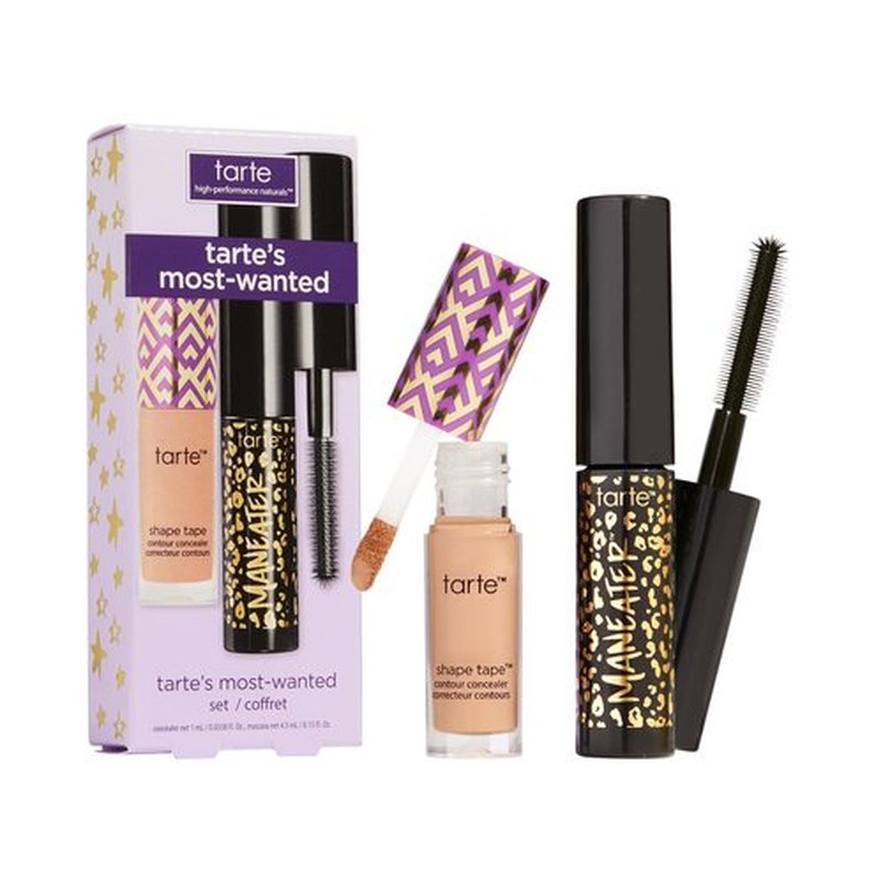 tarte icons shape tape concealer & maracuja juicy lip duo – Full Coverage Concealer with Hydrating Nourishing Lip Gloss Balm, Vegan & Cruelty-Free, travel size, 29N light-medium