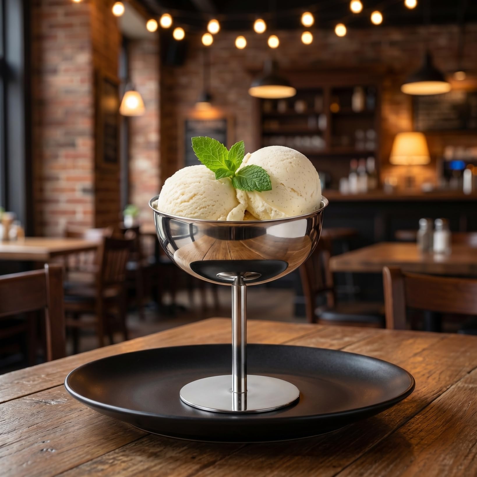 4PCS Stainless Steel Dessert Bowls, 5oz Ice Cream Cups, Stem Footed Metal Sundae Serving Dishes, Shatterproof Pudding Containers, Reusable Coupe Dessert Cup for Weddings Party Family Gathering(Silver)