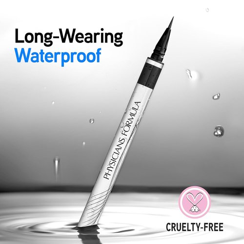 Physicians Formula Eye Booster Liquid Eyeliner - Waterproof Precision, Lash-Boosting Complex, Ultra Black, Sensitive Skin Approved, Cruelty-Free & Vegan