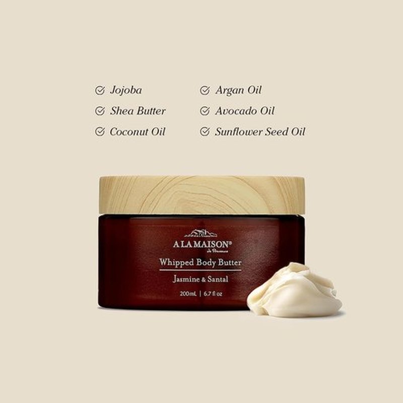 A LA MAISON Whipped Body Butter - Jasmine & Santal | Ultra-Rich Shea Moisturizer with Argan & Jojoba Oils - 6.7 oz