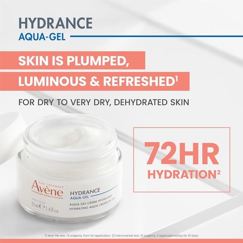 Avène Hydrance Aqua Cream-in-Gel - 24 Hour Hydration & Antioxidant Protection, Lightweight Formula