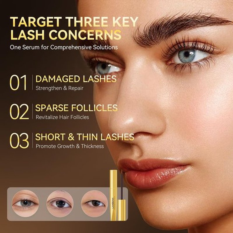 LANBENA EYELASH ENHANCING SERUM - Advanced Formula for Thicker, Longer Lashes & Brows | 3mL/0.10 fl oz - Vegan, Cruelty-Free & Safe for Sensitive Eyes
